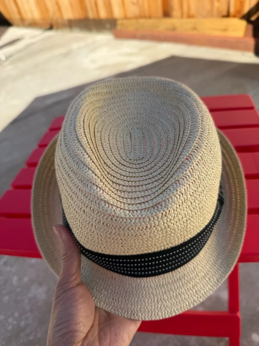 Scale Brown pronto  Straw Fedora with Black Ribbon